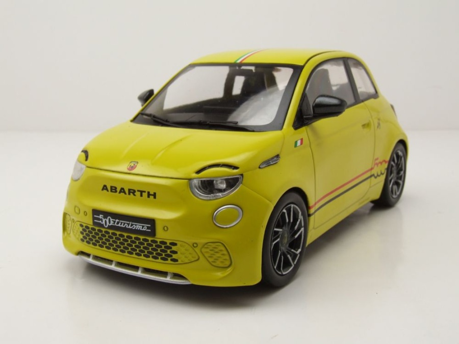 Modellauto Fiat 500e Abarth 2024 hellgelb 1:18 MCG bei