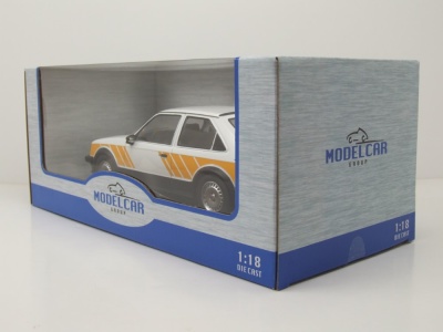 Opel Kadett D SR 1983 weiß gelb Modellauto 1:18 MCG