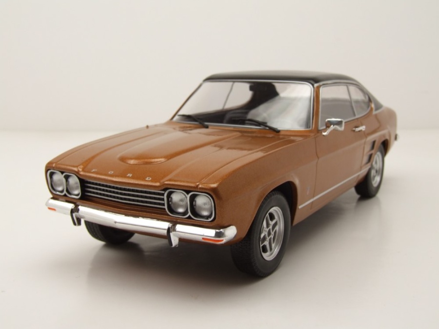 Ford Capri MK I GXL 1973 braun schwarz Modellauto 1:18 MCG