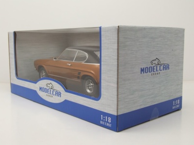 Ford Capri MK I GXL 1973 braun schwarz Modellauto 1:18 MCG
