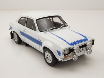 Ford Escort MK I RS 2000 1973 weiß blau Modellauto 1:24 Whitebox
