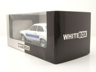 Ford Escort MK I RS 2000 1973 weiß blau Modellauto 1:24 Whitebox