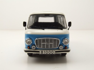 Barkas B 1000 Bus 1970 hellblau weiß Modellauto 1:24 Whitebox