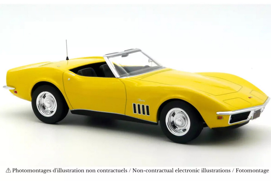 Modellauto Chevrolet Corvette Convertible 1969 daytona gelb 1:18