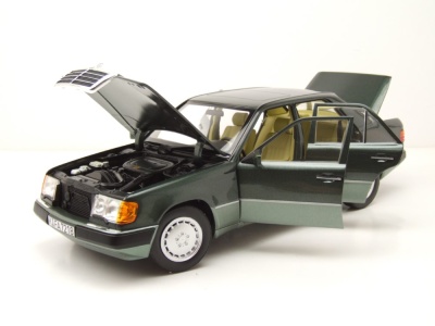 Mercedes 230 E W124 1990 dunkelgrün metallic Modellauto 1:18 Norev