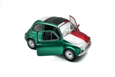 Fiat 500 Tribute to Italia 1965 grün weiß rot Modellauto 1:18 Solido