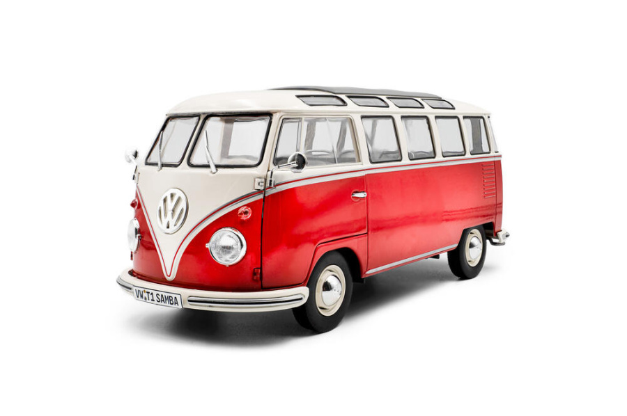 Modellauto VW T1 Samba Bus 1962 rot weiß 1:18 Solido bei