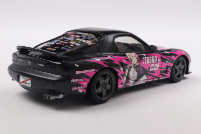 Mazda RX7 FD3RS Solido Works Itasha Club 1999 schwarz pink Modellauto 1:18 Solido