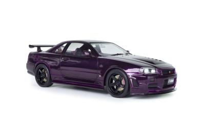 Nissan Skyline R34 GT-R Z Tune 1999 lila Modellauto 1:18 Solido