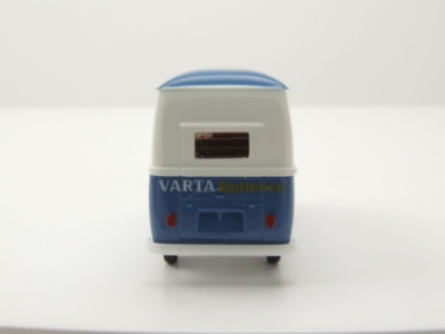 VW T1 Bus Kasten Varta 1960 blau weiß Modellauto 1:87 Brekina