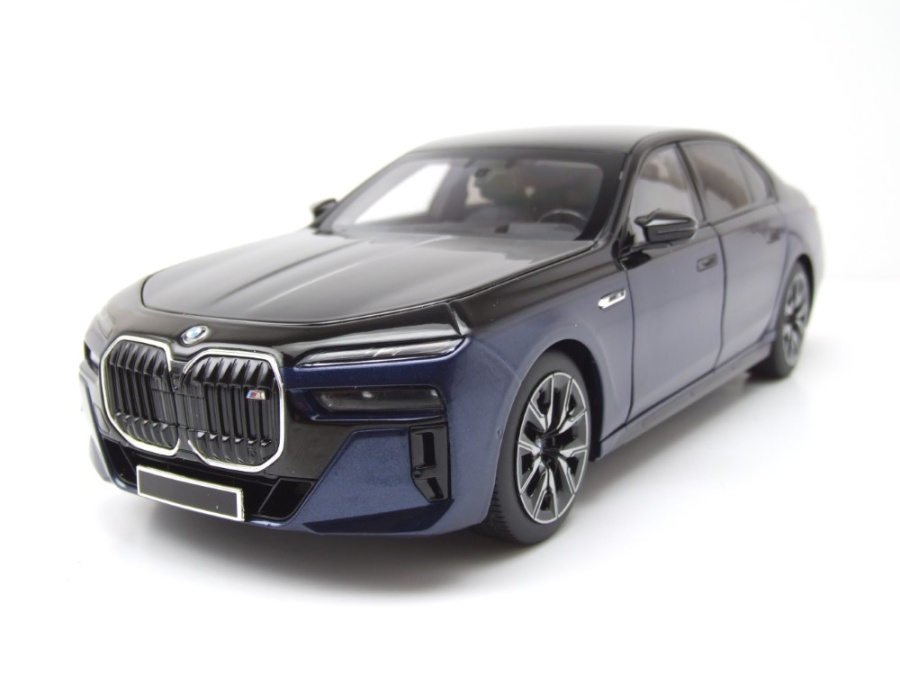 BMW i7 M70 (G70) 2024 blau schwarz metallic Modellauto 1:18 Minichamps