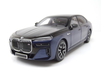 BMW i7 M70 (G70) 2024 blau schwarz metallic Modellauto...