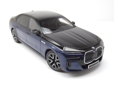 BMW i7 M70 (G70) 2024 blau schwarz metallic Modellauto 1:18 Minichamps