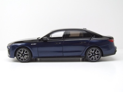 BMW i7 M70 (G70) 2024 blau schwarz metallic Modellauto 1:18 Minichamps