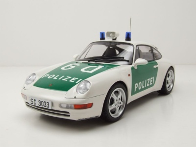 Porsche 911 (993) Polizei 1993 grün weiß Modellauto 1:18 Minichamps