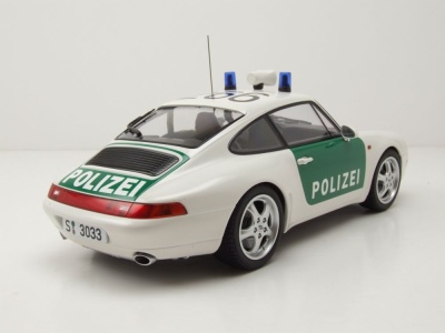 Porsche 911 (993) Polizei 1993 grün weiß Modellauto 1:18 Minichamps