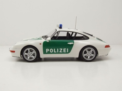 Porsche 911 (993) Polizei 1993 grün weiß Modellauto 1:18 Minichamps