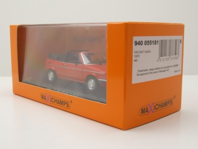 VW Golf 1 Cabrio 1979 rot Modellauto 1:43 Maxichamps