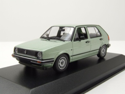 VW Golf 2 1985 silber grün metallic Modellauto 1:43...