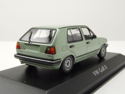 VW Golf 2 1985 silber grün metallic Modellauto 1:43 Maxichamps