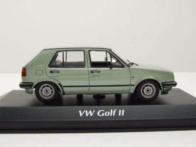 VW Golf 2 1985 silber grün metallic Modellauto 1:43 Maxichamps
