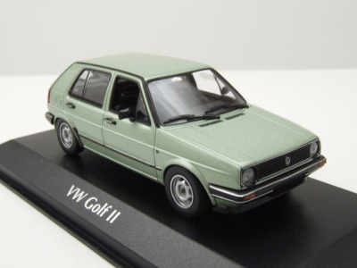 VW Golf 2 1985 silber grün metallic Modellauto 1:43 Maxichamps