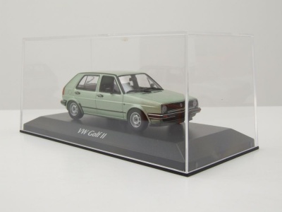 VW Golf 2 1985 silber grün metallic Modellauto 1:43 Maxichamps