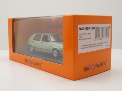 VW Golf 2 1985 silber grün metallic Modellauto 1:43 Maxichamps