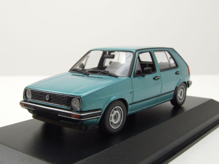 VW Golf 2 1985 türkis metallic Modellauto 1:43 Maxichamps