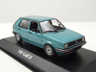 VW Golf 2 1985 türkis metallic Modellauto 1:43 Maxichamps