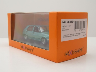 VW Golf 2 1985 türkis metallic Modellauto 1:43 Maxichamps