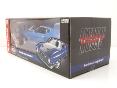 Ford Mustang Mach 1 MCACN 1971 blau Modellauto 1:18 Auto World