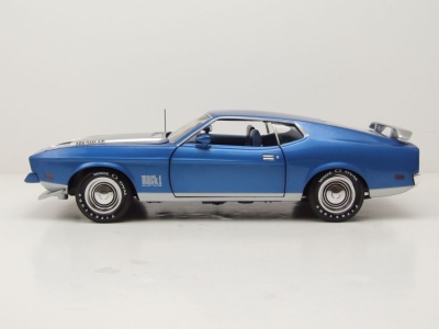 Ford Mustang Mach 1 MCACN 1971 blau Modellauto 1:18 Auto World