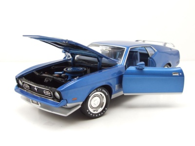 Ford Mustang Mach 1 MCACN 1971 blau Modellauto 1:18 Auto World