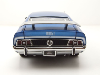Ford Mustang Mach 1 MCACN 1971 blau Modellauto 1:18 Auto World