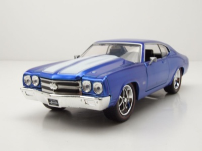 Chevrolet Chevelle 1970 blau weiß Modellauto 1:24...