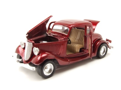 Ford Coupe Hardtop 1934 rot Modellauto 1:24 Motormax