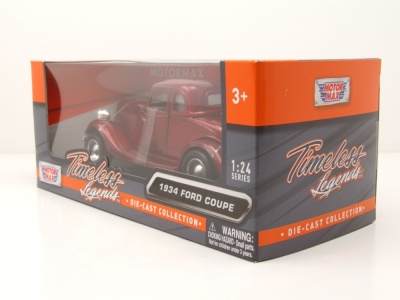 Ford Coupe Hardtop 1934 rot Modellauto 1:24 Motormax