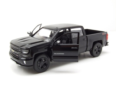 Chevrolet Silverado 1500 LT-Z71 Crew Cab 2017 schwarz Modellauto 1:27 Motormax