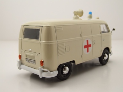 VW T1 Bus Kasten Rotes Kreuz Ambulanz creme Modellauto 1:24 Motormax