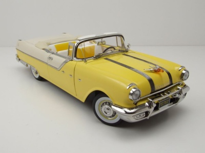 Pontiac Star Chief Open Convertible 1955 weiß gelb Modellauto 1:18 Sun Star
