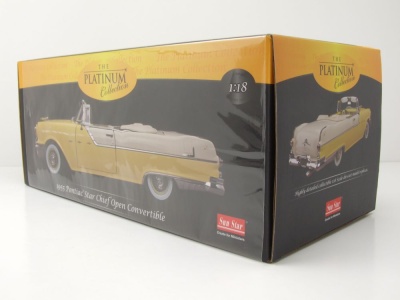 Pontiac Star Chief Open Convertible 1955 weiß gelb Modellauto 1:18 Sun Star