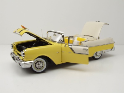 Pontiac Star Chief Open Convertible 1955 weiß gelb Modellauto 1:18 Sun Star