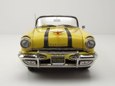 Pontiac Star Chief Open Convertible 1955 weiß gelb Modellauto 1:18 Sun Star
