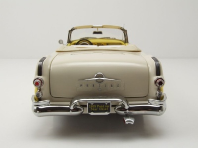 Pontiac Star Chief Open Convertible 1955 weiß gelb Modellauto 1:18 Sun Star