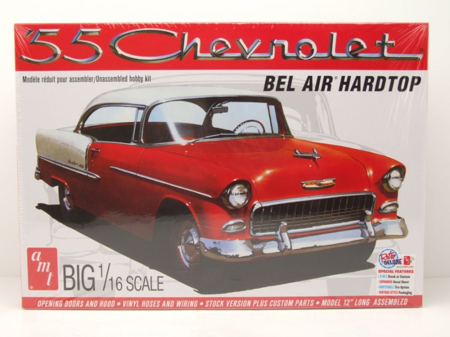 Chevrolet Bel Air Hardtop 1955 Kunststoffbausatz Modellauto 1:16 AMT