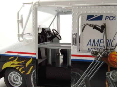 Grumman LLV USPS Postal Service American Motorcycles weiß schwarz Modellauto 1:18 Greenlight Collectibles
