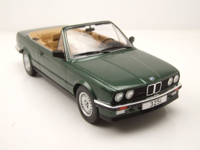 BMW 325i Cabrio E30 1985 dunkelgrün metallic Modellauto 1:18 MCG