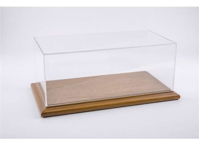 Klarsichtbox Acryl Vitrine Molsheim mit Holzboden walnussbraun für 1:18 Modelle Zubehör Atlantic
