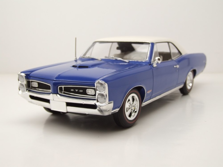 Pontiac GTO 1966 blau weiß Modellauto 1:18 Highway 61